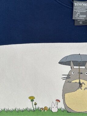 My Neighbor Totoro Navy Color-blocked Oversized Sweatshirt Studio Ghibli Size L
